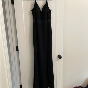 City Studio Black Spaghetti Strap Maxi Gown